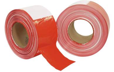 Absperrband rot/weiß 75mm x 500m 