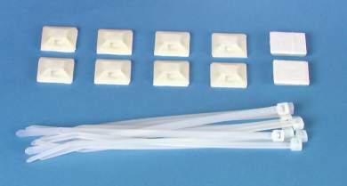 Eurolite selbstklebende Befestigung mit Kabelbinder 10er Pack, weiß 