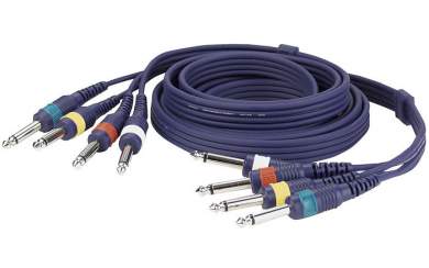 DAP FL20150 Patchkabel  4x Mono Klinke > 4x Mono Klinke, 1,50m verschiedene Farben 
