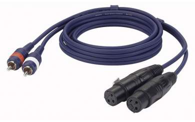 DAP FL25150 / 2 x XLR weibl. zu 2 x Cinch Stecker, 150cm 