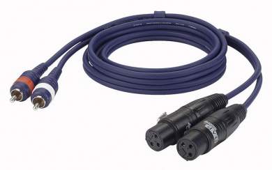 DAP FL253  2 XLR weibl. zu 2 x Cinch männl., 3m 