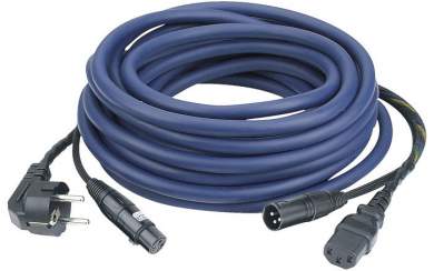 DAP FP0810 Audio Hybridkabel Schutzkontakt männl. zu IEC weibl. & XLR/XLR 10m 