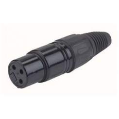 DAP N-CON XLR Plug 3 Pole Black Female with Black Endcap 