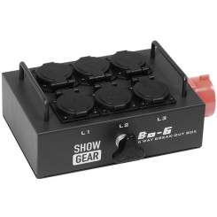 Showtec BO-6-PW Lastverteiler von 5-Pin (380V) auf 6 Schutzkontaktanschlüsse 
