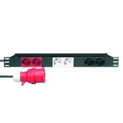 Adam Hall 87473 19" Stromverteiler 6-fach, 3 Stromkreise 