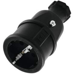 PCE Schutzkontaktkupplung - Gummi schwarz, 09683 