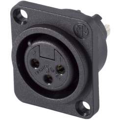 Neutrik XLR-Einbaubuchse Plaste,univers./sw NC3FPP 