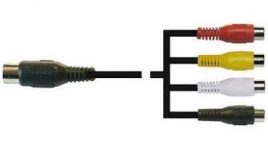 DIN Adapterkabel 5pol DIN Stecker auf 4x Cinch Buchse, 0,2m 