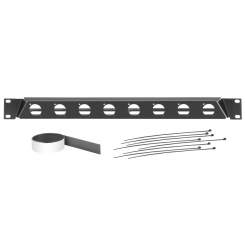 Adam Hall 872230 19" gewinkelte Rackblende für 8x D-TYPE Buchsen 