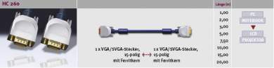 Clicktronic HC 260-500/ 5m VGA/SVGA Stecker zu VGA/SVGA Stecker 
