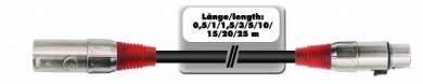 Omnitronic XLR Kabel 3pol 3m, schwarz/rot 
