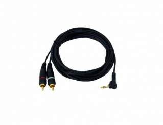 Omnitronic Adapterkabel 3,5 Klinke 90° / 2 x Cinch 3m schwarz 