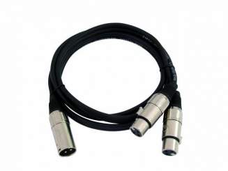 Omnitronic Adapterkabel XLR (M) / 2 x XLR (F) 1,5m schwarz 