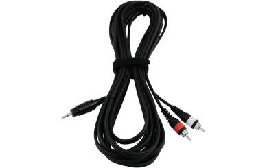 Omnitronic Adapterkabel 3,5 Klinke / 2 x Cinch 6m schwarz 