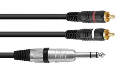 Omnitronic Adapterkabel Klinke Stereo / 2 x Cinch 1,5m 