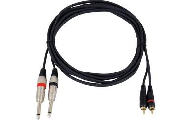 Omnitronic Adapterkabel 2 x Klinke / 2 x Cinch 3m schwarz 