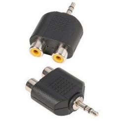 Adam Hall 7550 Y-Adapter 2 x mono Cinch female auf 3,5 mm stereo Klinke male 