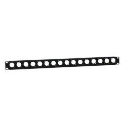 Adam Hall 872225 19" U-Rackblende 1 HE mit Zugentlastung für 16 Buchsen 
