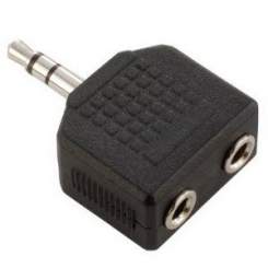 Adam Hall 7556 Y-Adapter 2 x stereo 3,5 mm Klinke female auf stereo 3,5 mm Klinke male 