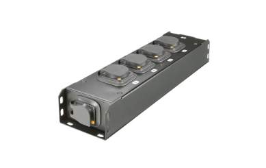 Adam Hall PROPORT 4 TT Stromverteiler 1 x Schwarz & Gelb Power Input 5 x Schwarz & Gelb Power Output 