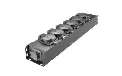 Adam Hall PROPORT 6 T Stromverteiler 6 x IP54 Schwarz & Gelb Power I/O 