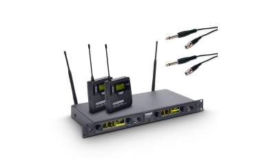 LD Systems WIN 42 BPG 2 B 5 Funkmikrofon System mit 2 x Belt Pack und 2 x Gitarrenkabel Band 5 584 - 607 MHz 