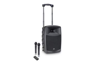 LD Systems RoadBuddy 10 HHD 2 Akkubetriebener Bluetooth-Lautsprecher mit Mixer und 2 Funkmikrofonen 