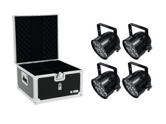 Eurolite Set 4x LED PAR-56 QCL Short sw + EPS Case 