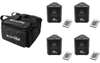 Eurolite Set 4x AKKU TL-3 QuickDMX + Soft-Bag 