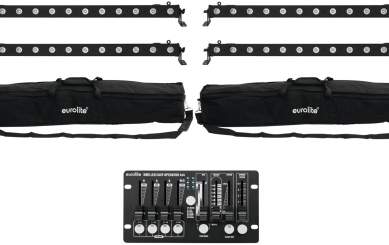 Eurolite Set 4x LED BAR-12 QCL RGBW + 2x Soft Bags + Controller 