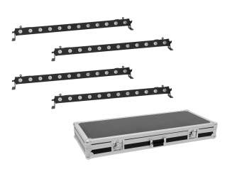 Eurolite Set 4x LED BAR-12 QCL RGBW Leiste + Case 