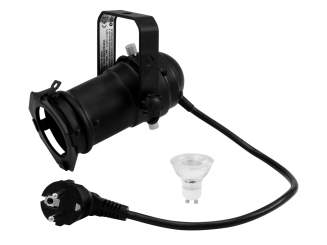 Eurolite Set PAR-16 Spot GU-10 schwarz + GU-10 230V LED SMD 7W 6 