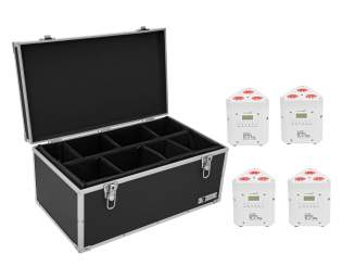 Eurolite Set 4x AKKU TL-3 TCL weiß + Case TDV-1 