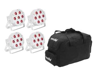 Eurolite Set 4x LED SLS-7 HCL Spot weiß + Soft Bag 