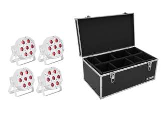 Eurolite Set 4x LED SLS-7 HCL Floor weiß + Case 