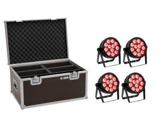 Eurolite Set 4x LED 4C-12 Silent Slim Spot + Case 