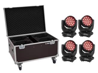 Eurolite Set 4x LED TMH-X4 Moving-Head Wash Zoom + Case 
