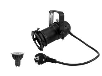 Eurolite Set PAR-16 Spot sw + GU-10 230V COB 5W LED 1800-3000K dim2warm 