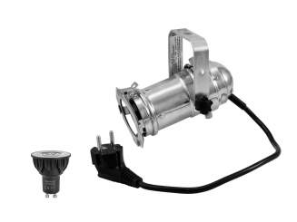 Eurolite Set PAR-16 Spot sil + GU-10 230V COB 5W LED 1800-3000K dim2warm 