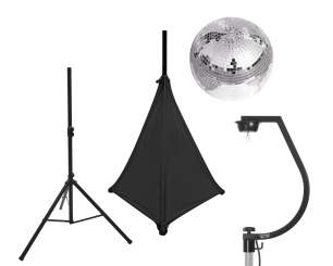 Eurolite Set Spiegelkugel 30cm mit Stativ und Segel schwarz 