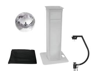 Eurolite Set Spiegelkugel 30cm mit Stage Stand variabel + Cover schwarz 