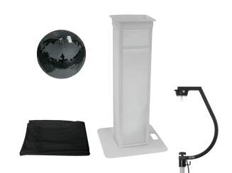 Eurolite Set Spiegelkugel 30cm schwarz mit Stage Stand variabel + Cover schwarz 