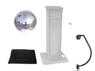 Eurolite Set Spiegelkugel 50cm mit Stage Stand variabel + Cover schwarz 