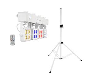 Eurolite Set LED KLS-180 weiß + BS-2 EU Boxenhochständer weiß 