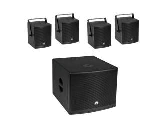 Omnitronic Set MOLLY-12A Subwoofer aktiv + 4x MOLLY-6 Top 8 Ohm, schwarz 