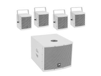 Omnitronic Set MOLLY-12A Subwoofer aktiv + 4x MOLLY-6 Top 8 Ohm, weiß 