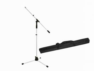 Omnitronic Set Mikrofonstativ MS-1W mit Galgen weiß + Tasche 