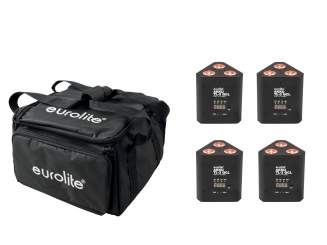 Eurolite Set 4x AKKU TL-3 QCL RGB+UV Trusslight + SB-4 Soft Bag 