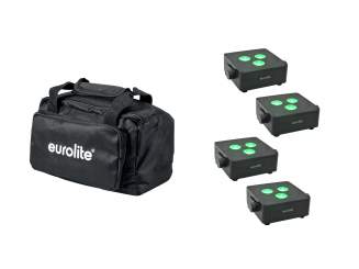 Eurolite Set 4x AKKU IP Flat Light 3 sw + Soft-Bag 