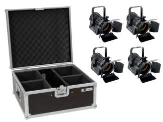 Eurolite Set 4x LED THA-20PC TRC Theater-Spot sw + Case 